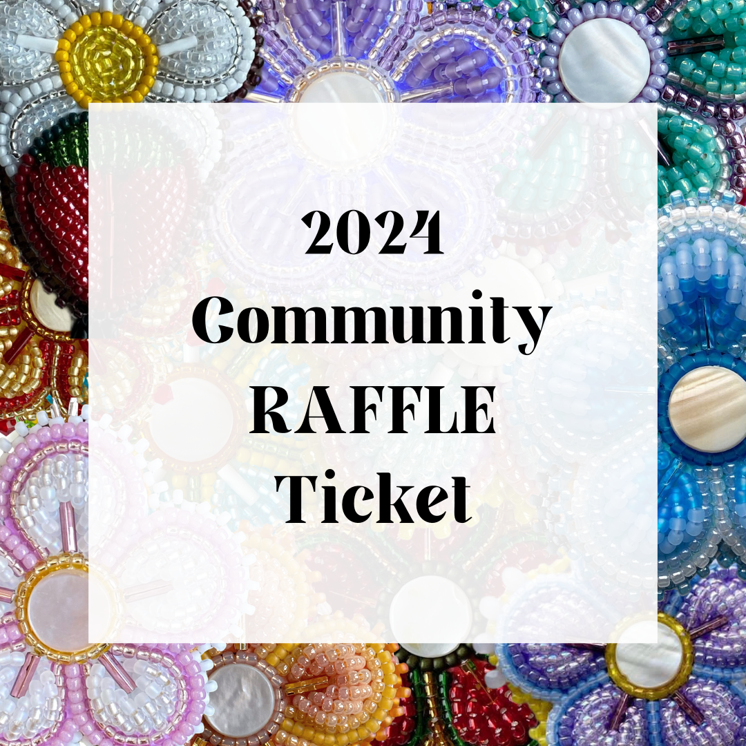 RAFFLE for Custom Handmade Haudenosaunee Raised Floral Beaded Earrings